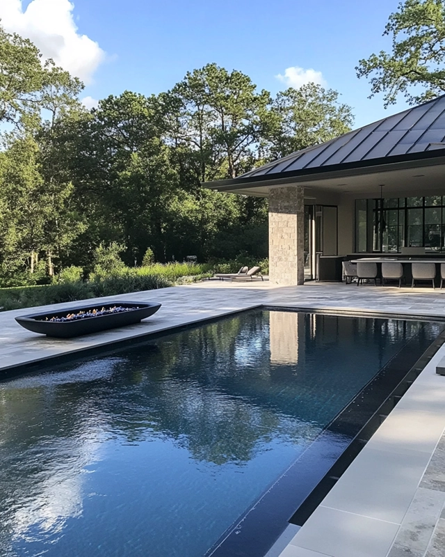 geometric pool and firebowl