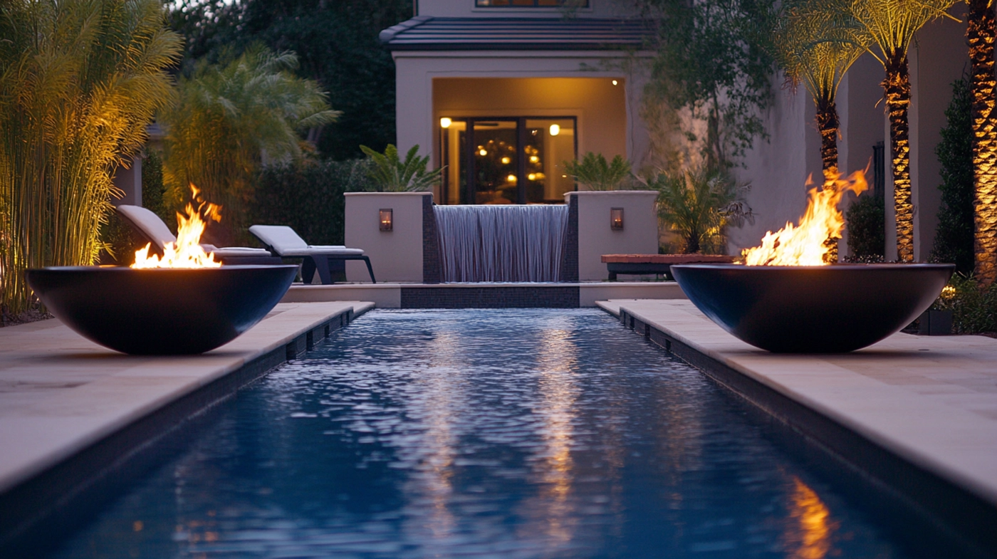 a pool with tanning ledge