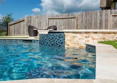 tiled pool and spa